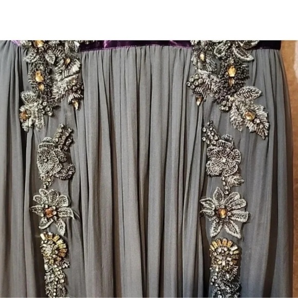 Elegant Gray Embellished Evening Gown Moxi , limited Alberta Foretti Event 8 - Picture 10 of 14